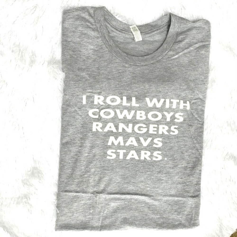 DALLAS Sports Fans men Shirt. Graphic grey shirt